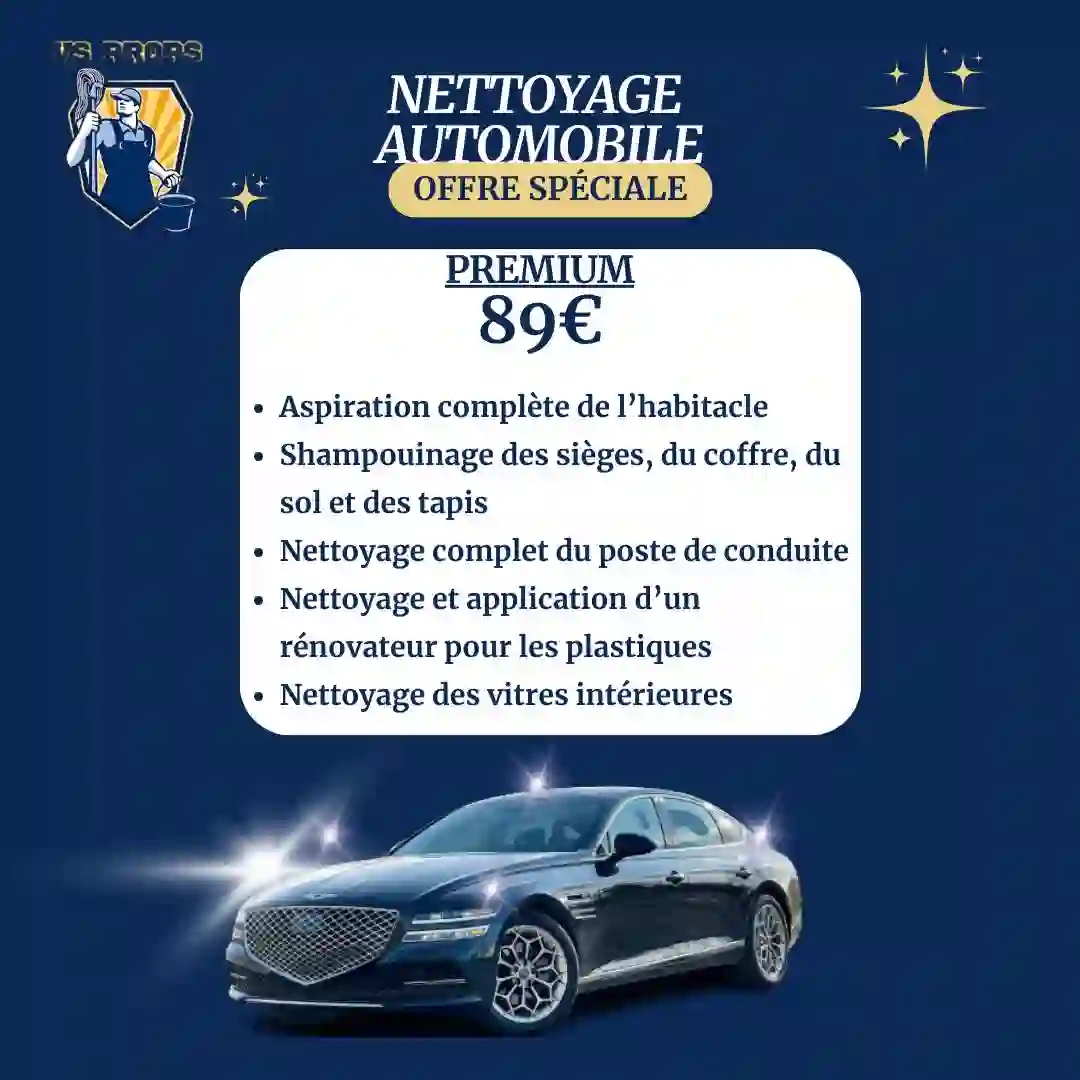 Affiche de l'offre nettoyage automobile Premium VS Props